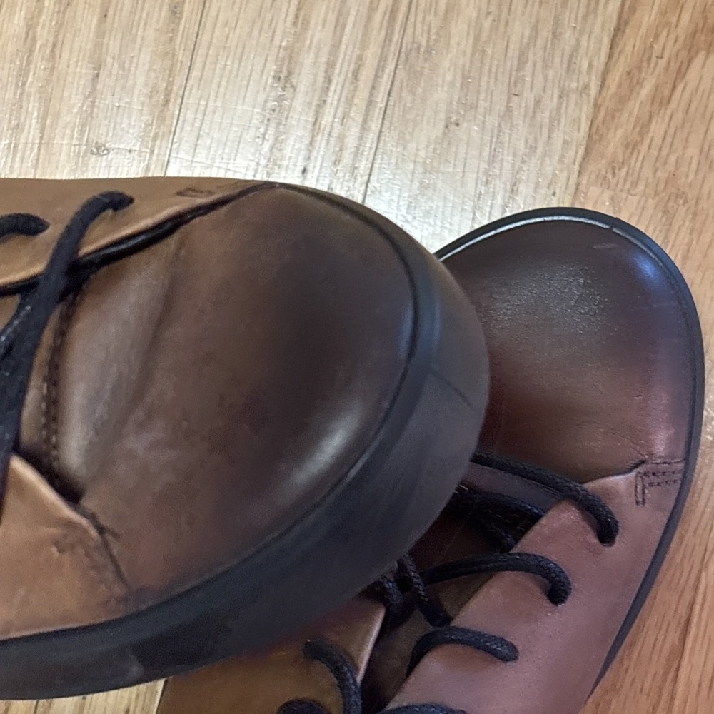 ECCO Soft Lux Cognac (Ombre) Leather Lace Up Sneakers EU 39 6.5 M 8.5 W - Picture 14 of 16